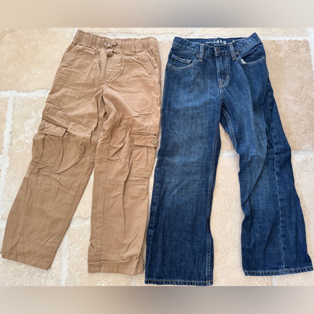 Two pack! Gymboree lined Cargo khaki Pants, Gap kids blue Jeans
